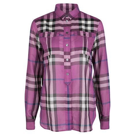 burberry brit purple check shirt|burberry brit shirt price.